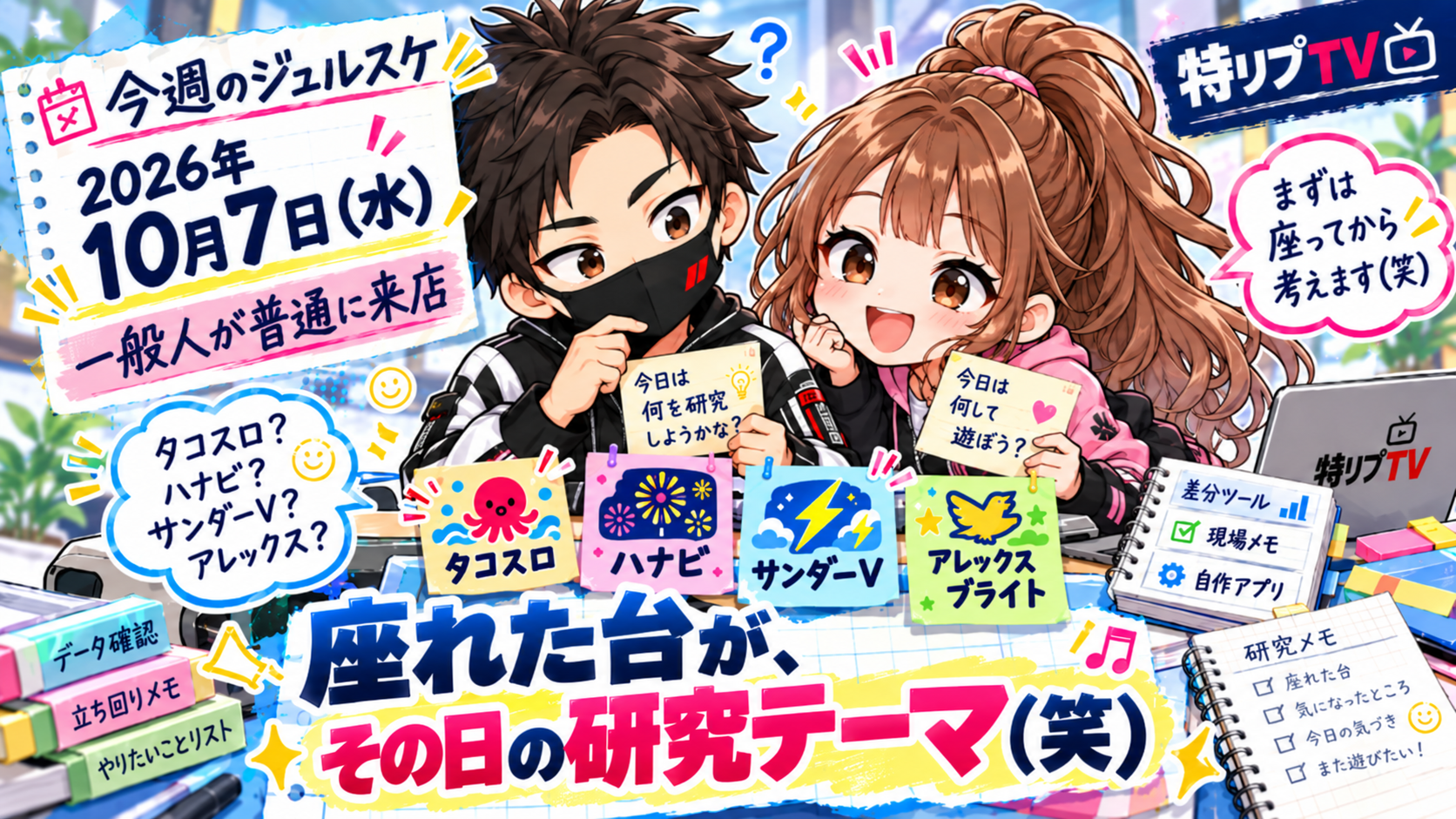 【今週のジュルスケ】2026年10月7日(水) 一般人が普通に来店|座れた台が、その日の研究テーマ(笑)